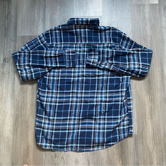 Weatherproof Vintage Flannel Shirt Blue Plaid Button Down XL Men’s - Picture 4 of 7